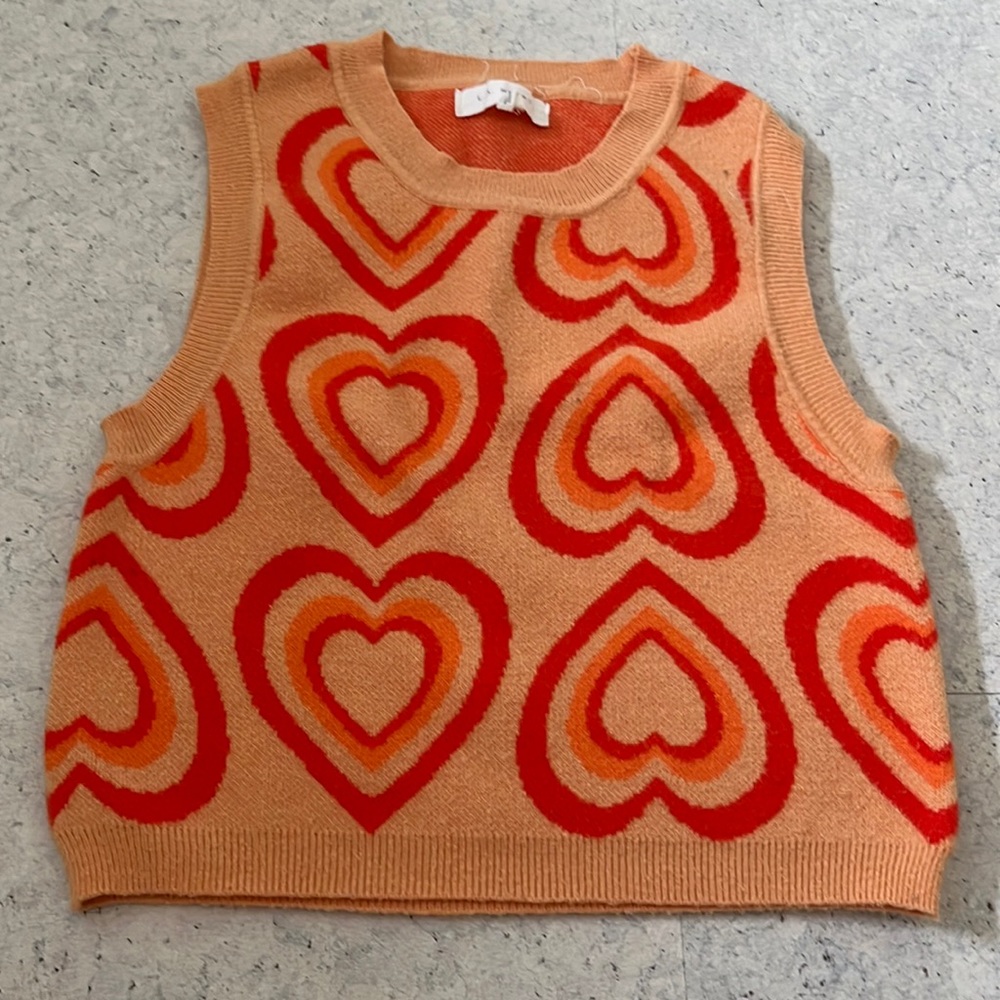 pacsun heart sweater vest size xs